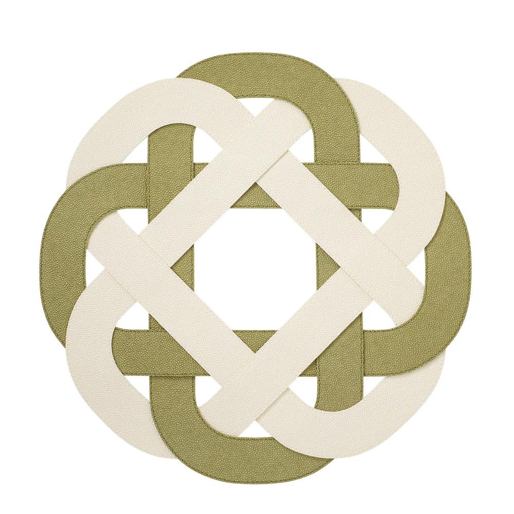Primrose Round Placemats, Set 4 - Placemat Side View | Bone & Brass