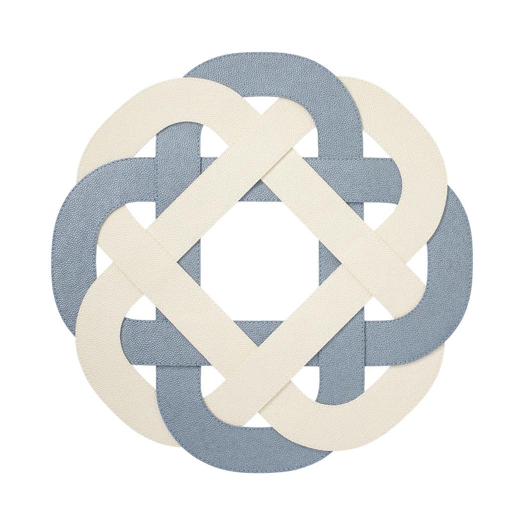 Primrose Round Placemats, Set 4 - Placemat Texture Detail | Bone & Brass