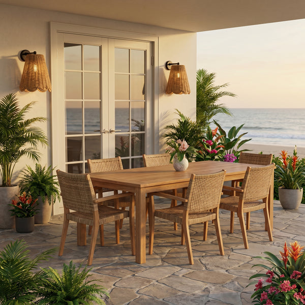 Summer Rattan Outdoor Sconce - Outdoor Sconce Detail | Bone & Brass