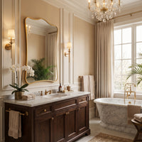 Lyrical Gold Edged Mirror - Mirror Detail | Bone & Brass