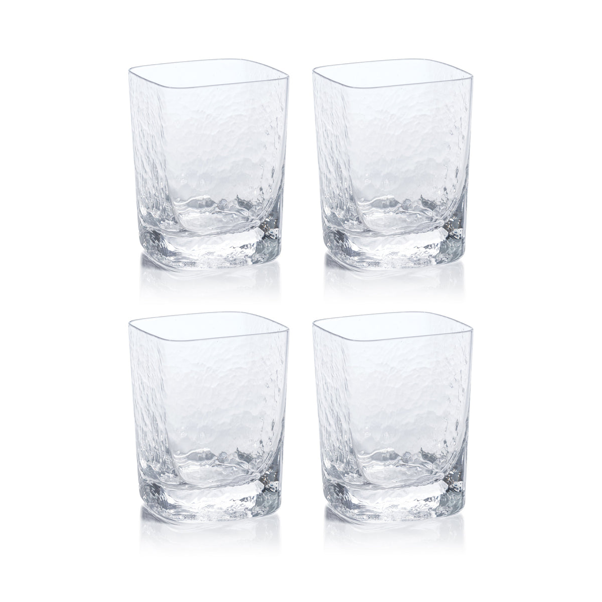 Punta Mita Hammered Rock Glasses, Set 4 - Glass Side View | Bone & Brass