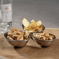 Punta Mita Polished Nickel Condiment Bowl Set - Bowl Detail | Bone & Brass