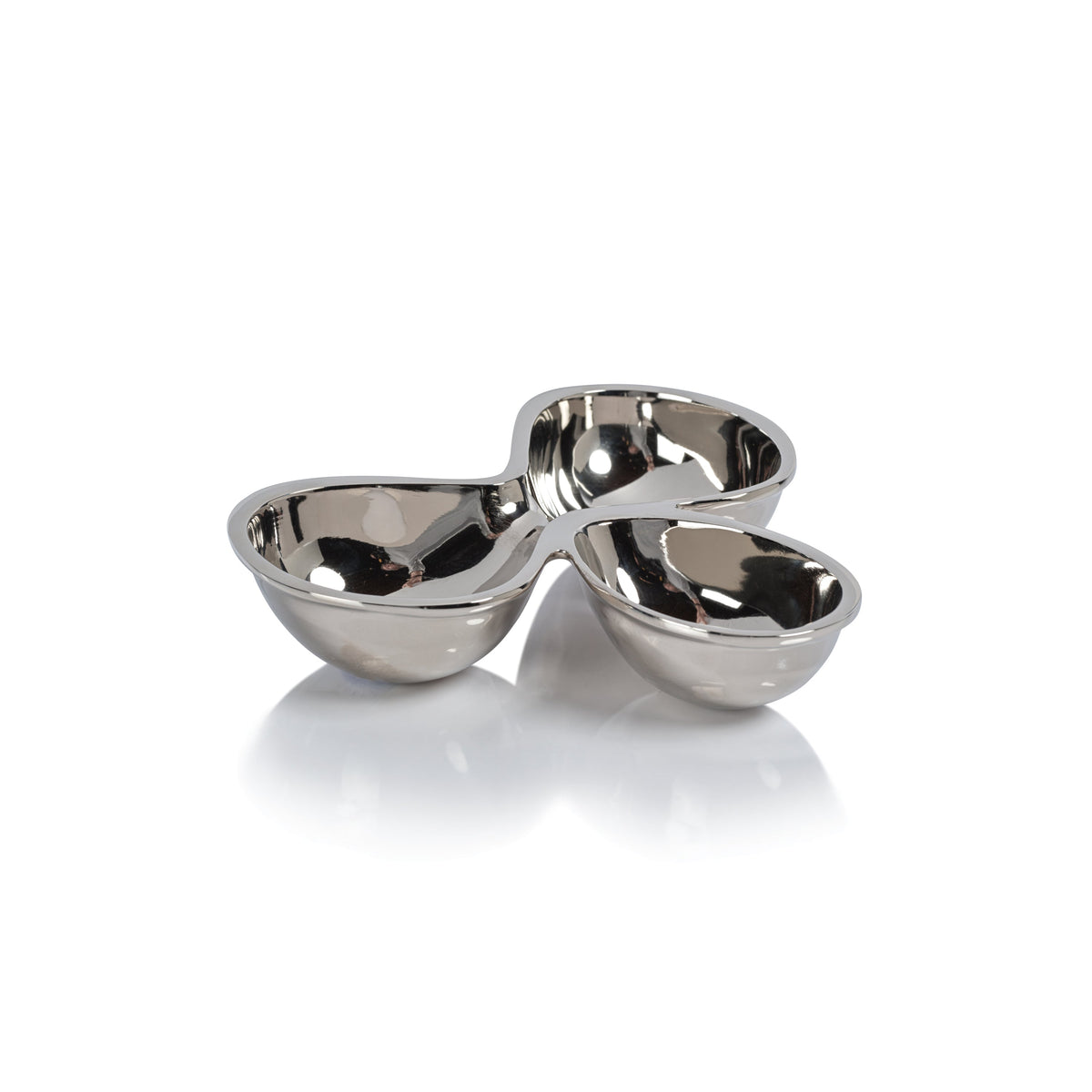 Punta Mita Polished Nickel Condiment Bowl Set - Bowl Top View | Bone & Brass