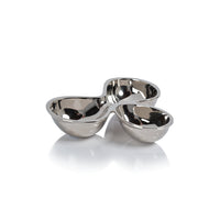 Punta Mita Polished Nickel Condiment Bowl Set - Bowl Top View | Bone & Brass