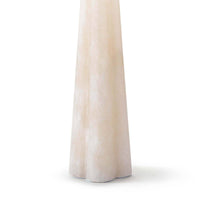 Small Quatrefoil Alabaster Table Lamp base, tapered, translucent, and lightly colored.