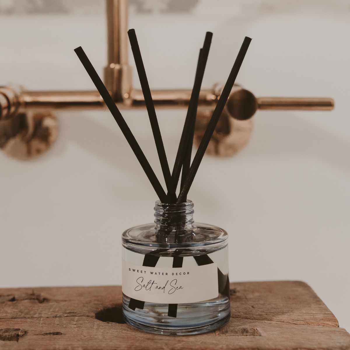 Salt and Sea Blue Tinted Glass Jar Reed Diffuser