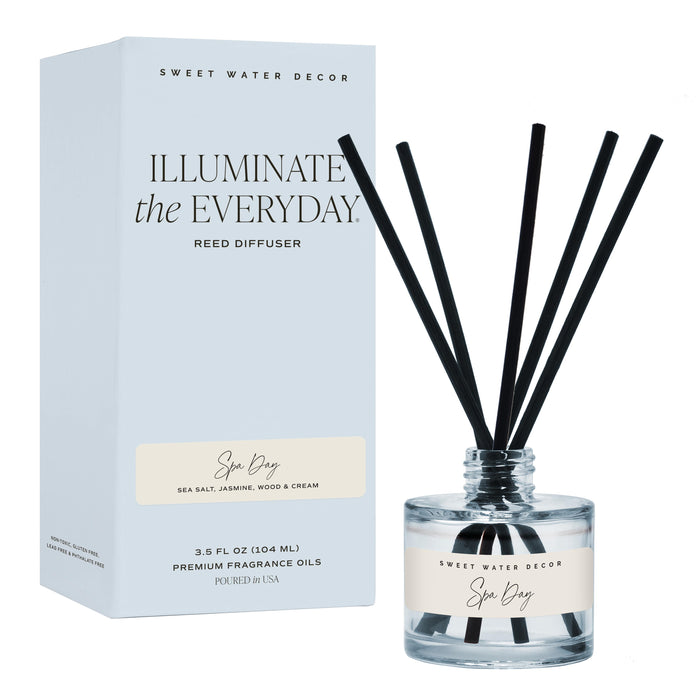 Spa Day Blue Tinted Glass Jar Reed Diffuser