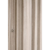 Close-up of a Rachel Pine White Wash End Table, showing vertical fluted reclaimed pine wood texture.