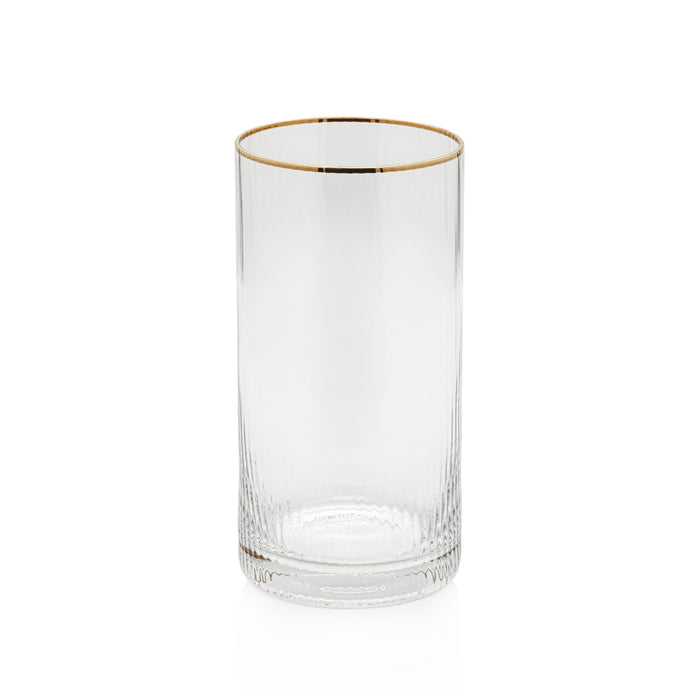 Radiant Highball Glasses Gold Rim, Set 6 | Bone & Brass