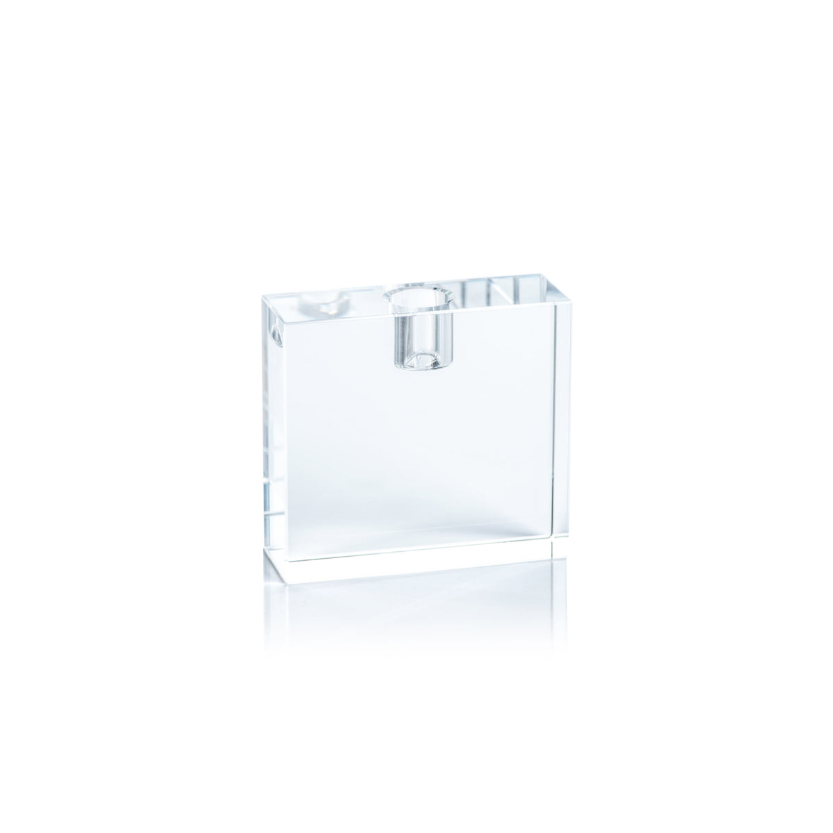 Raina Rectangle Crystal Glass Candle Holder | Bone & Brass