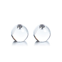 Raina Round Crystal Glass Candle Holder - Candlestick Detail | Bone & Brass