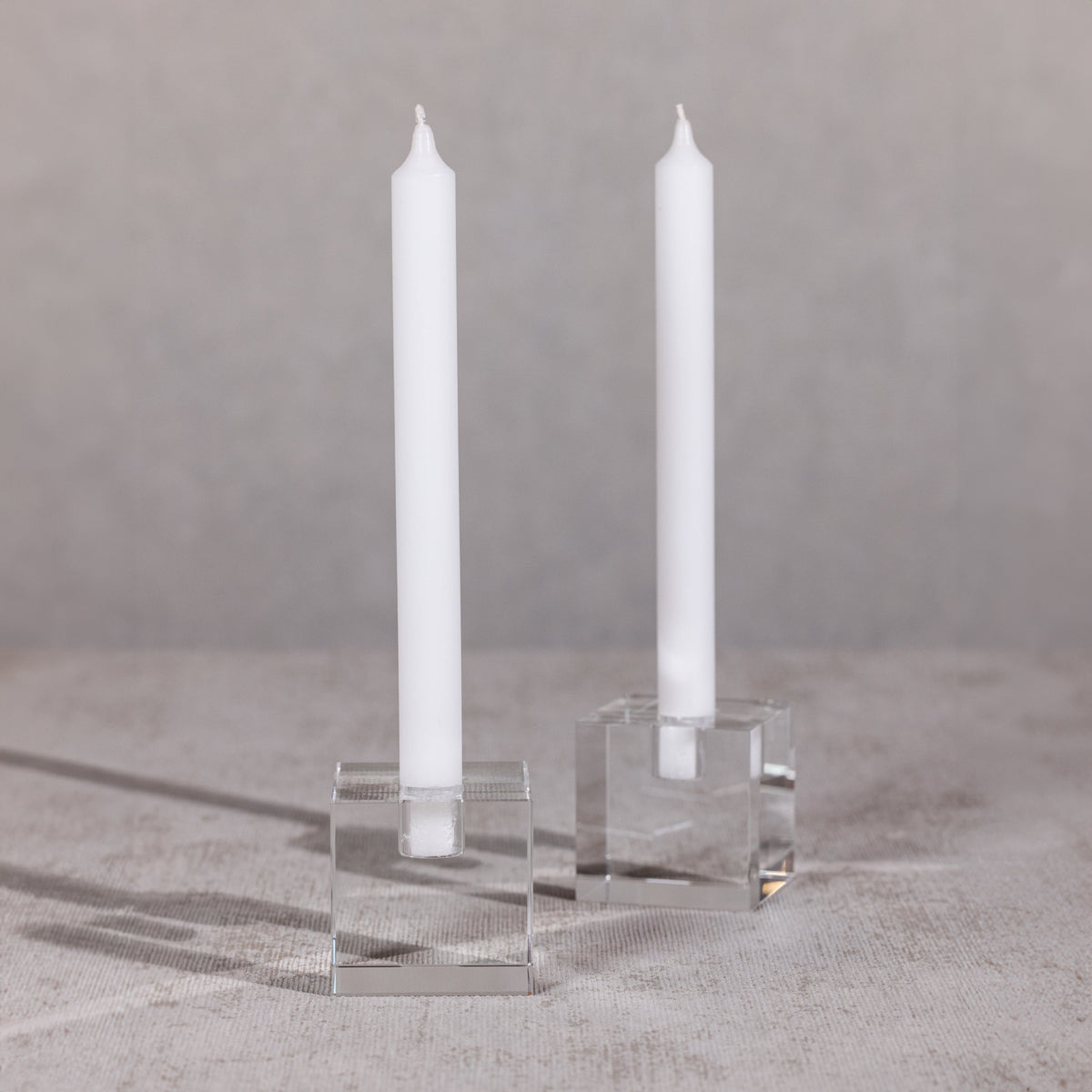 Raina Square Crystal Glass Candle Holder - Candlestick Detail | Bone & Brass