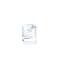 Raina Square Crystal Glass Candle Holder | Bone & Brass