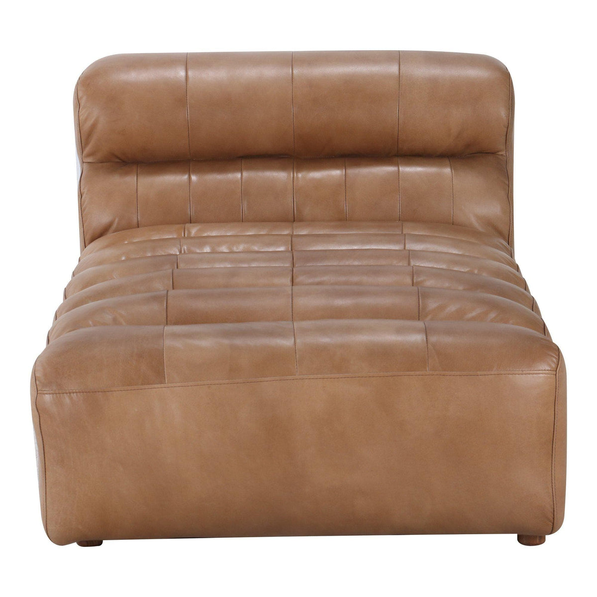 Ramsay Tan Leather Chaise - Chaise Upholstery Detail | Bone & Brass