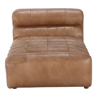 Ramsay Tan Leather Chaise - Chaise Upholstery Detail | Bone & Brass