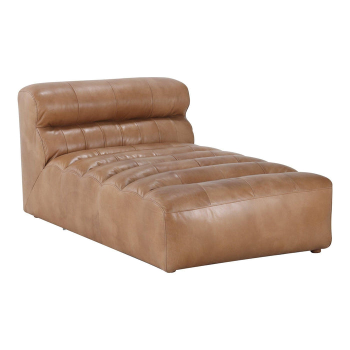Ramsay Tan Leather Chaise | Bone & Brass