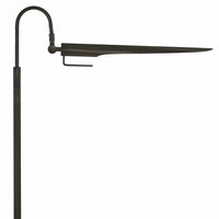 Raven Floor Lamp in oil rubbed bronze with an adjustable, bird-like shade and sleek, modern design.