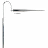 Raven floor lamp with polished nickel finish, adjustable bird-like shade, and slender 69.5" tall design.