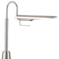 Raven Task Lamp in polished nickel with an adjustable, aerodynamic, bird-like shade.