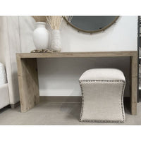 Raymond Gray Pine Console Table, a rustic rectangular reclaimed wood table with a light gray finish.