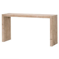 Raymond Gray Pine Console Table, rectangular, rustic reclaimed wood, 30"H x 58"W x 15"D.