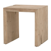 Raymond Gray Pine End Table, a rectangular reclaimed wood side table with rustic texture.