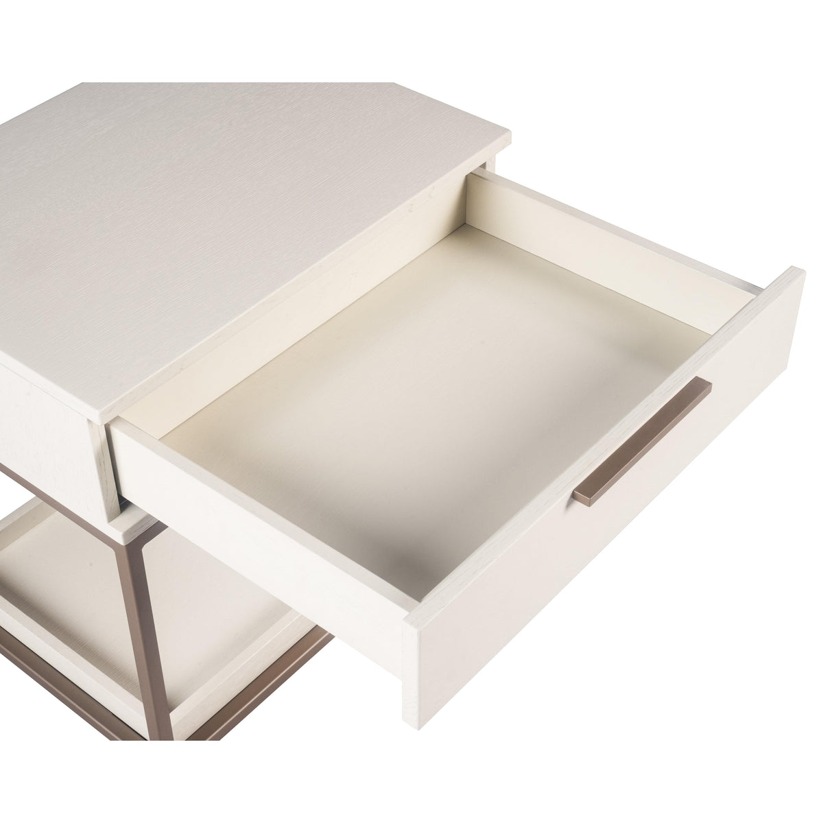 Rebel Nightstand - Small - Champagne Gold - Cream - Nightstand Top View | Bone & Brass