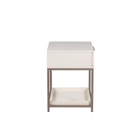 Rebel Nightstand - Small - Champagne Gold - Cream - Nightstand Drawer Detail | Bone & Brass