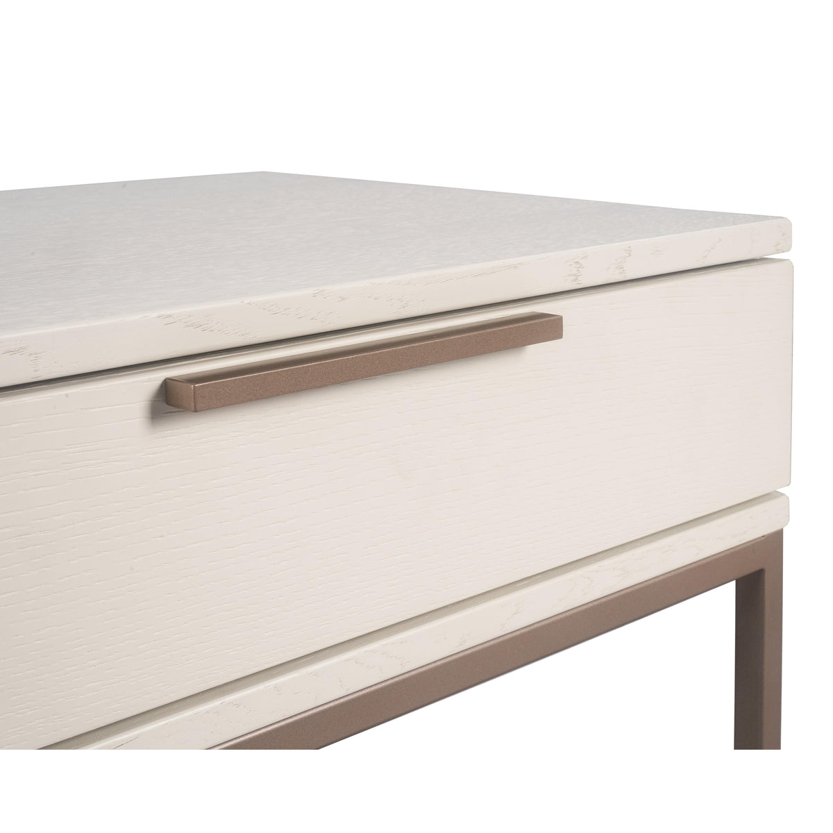 Rebel Nightstand - Small - Champagne Gold - Cream - Nightstand View | Bone & Brass