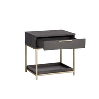 Rebel Nightstand - Charcoal Grey & Gold - Nightstand Drawer Detail | Bone & Brass