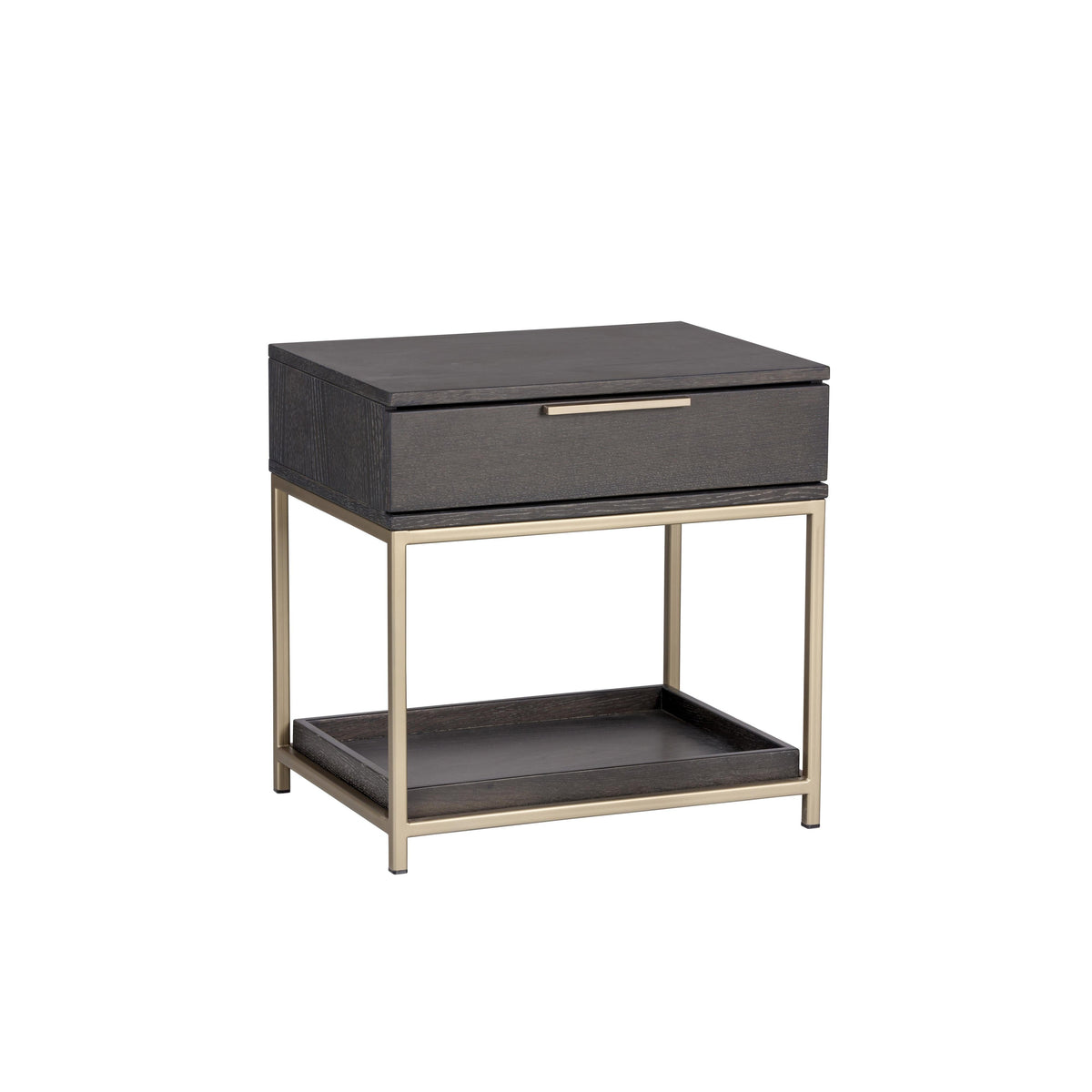 Rebel Nightstand - Charcoal Grey & Gold - Nightstand Top View | Bone & Brass