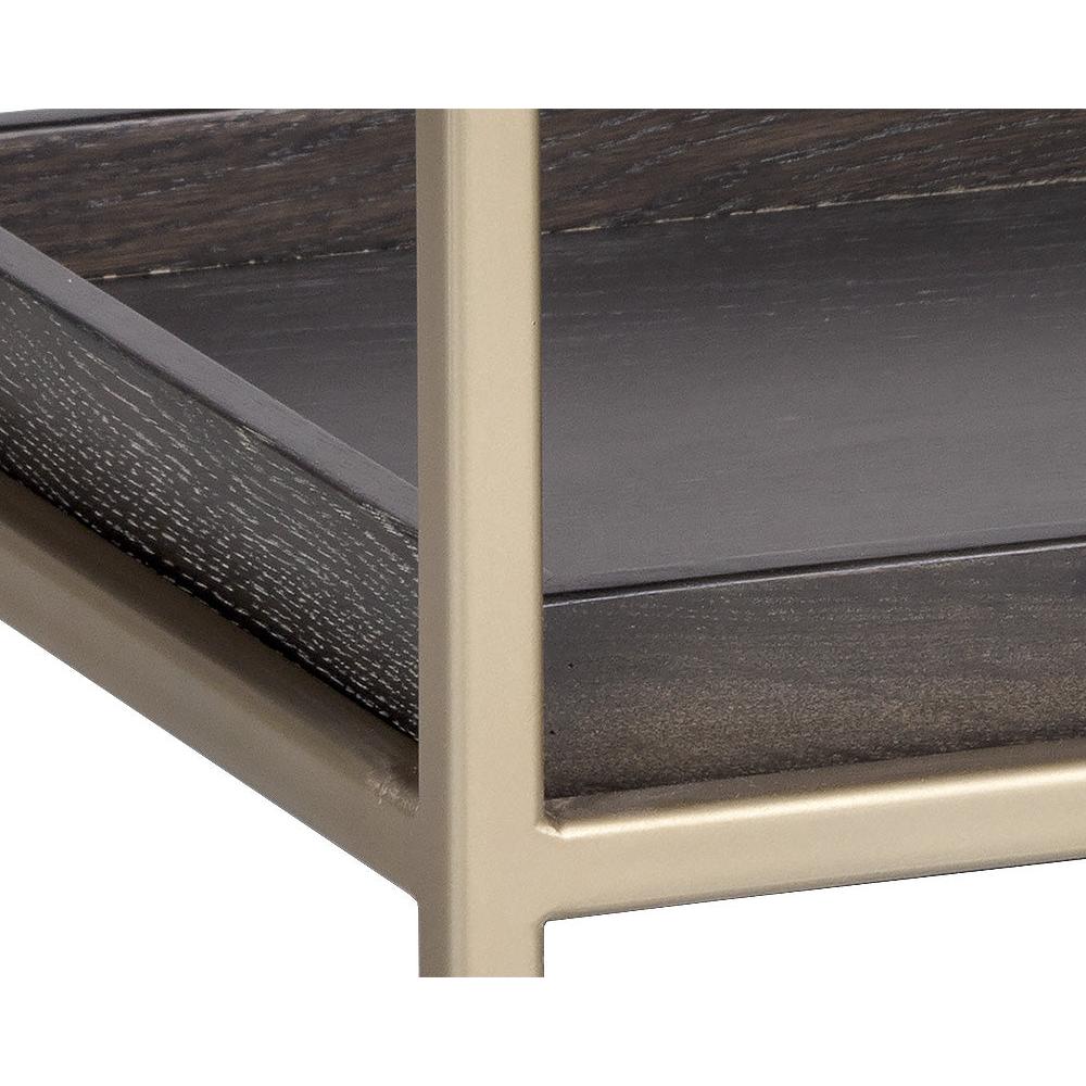 Rebel Nightstand - Charcoal Grey & Gold - Nightstand Side View | Bone & Brass