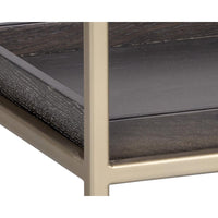 Rebel Nightstand - Charcoal Grey & Gold - Nightstand Side View | Bone & Brass