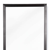 Minimalist rectangle mirror with a subtle blackened steel frame.