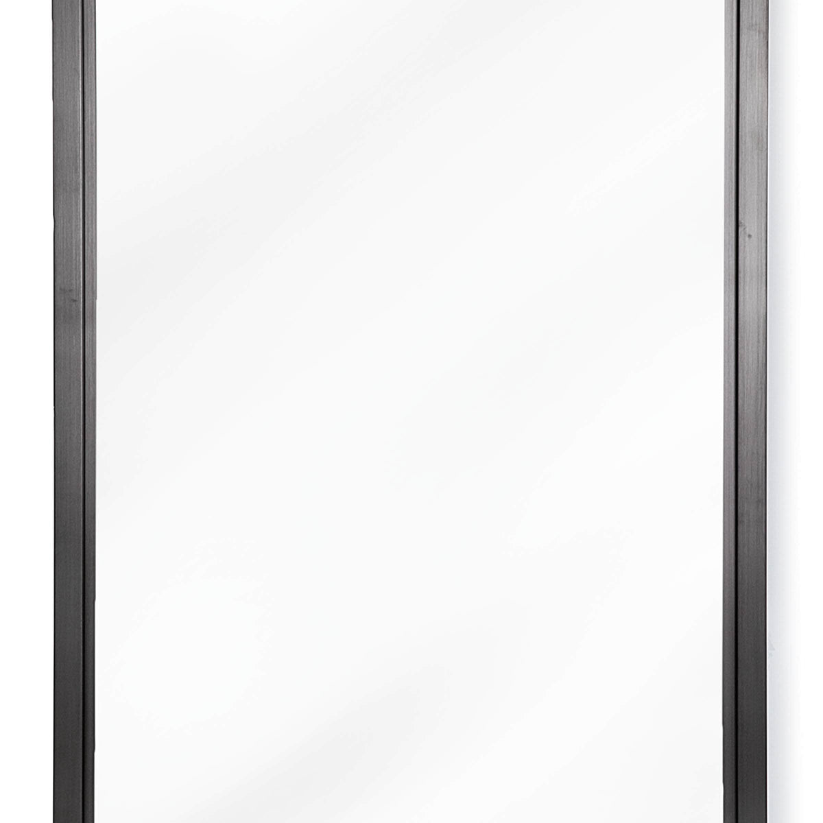 Minimalist 48x24" rectangle mirror with a subtle blackened steel frame.