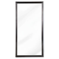 Tall rectangle mirror with a subtle blackened steel frame and minimalist design.