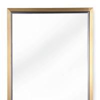 Minimalist 48x24 inch rectangle mirror with a subtle natural brass frame.