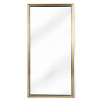 Minimalist 48x24 inch rectangle mirror with a subtle natural brass frame.