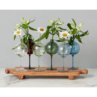 Red Medium Wine Glass Vase - Vase Side View | Bone & Brass