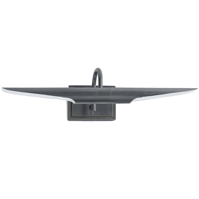 Redford Small Picture Light, oil rubbed bronze steel, 22" wide, classic museum-style fixture.