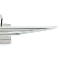 Small Redford picture light in polished nickel, 22" wide, with a sleek, rotating museum-style design.