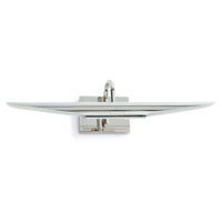 Redford Small Picture Light in polished nickel, 22" wide, with a sleek, rotating museum-style design.