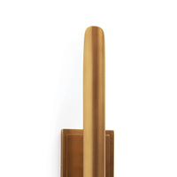Redford Sconce in natural brass, a 22" tall classic modern steel wall light.