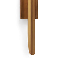 Redford Sconce in natural brass, a 22" tall classic modern steel wall light.