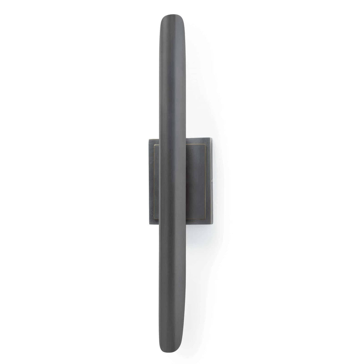 Redford Sconce in oil rubbed bronze, a tall, slender steel wall light with classic modern styling.