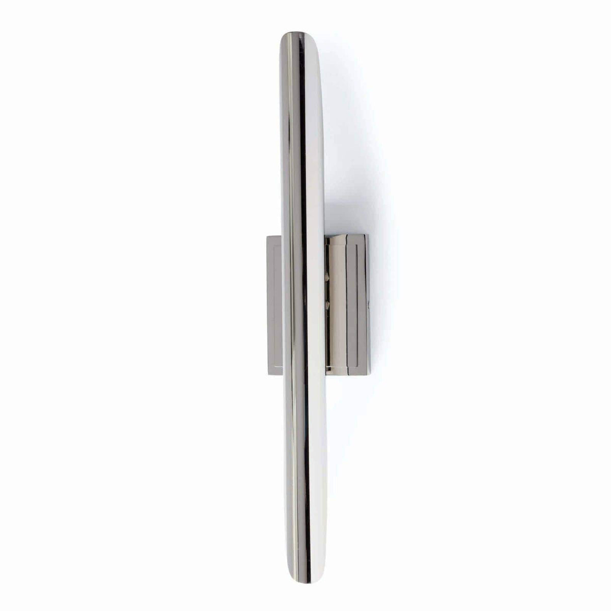 Redford Sconce, a 22" tall polished nickel steel wall light with a sleek, classic modern design.