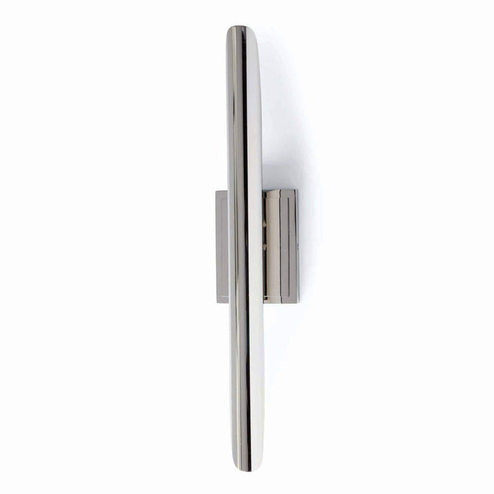 Redford Sconce, a 22" tall polished nickel steel wall light with a sleek, classic modern design.