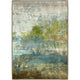Reflecting Pool III Giclee Painting, abstract canvas art with textured blues, greens, and grays in a light frame.