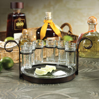 Regale 6-Shot Tequila Serving Set, Bronze - Glass Detail | Bone & Brass