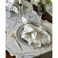 Regent Luminous Embroidered Placemats, Set 4 - Placemat Detail | Bone & Brass